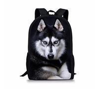 HUGS IDEA Sac à dos d'école pour enfants avec imprimé animal, Husky, L, Sac à dos enfant