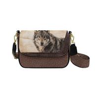 HUGS IDEA Sac à main à bandoulière en cuir pour femme, sac à main tendance pour téléphone portable, Cool Wolf, Taille unique