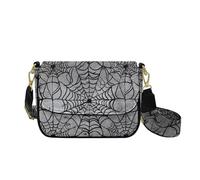 HUGS IDEA Sac à main à bandoulière en cuir synthétique pour femme, cadeau d'Halloween, Toile d'araignée., Taille unique