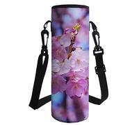 HUGS IDEA Sac de transport en néoprène pour bouteille d'eau - Imprimé fleurs de cerisier - Sac isotherme en plastique