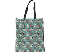 HUGS IDEA Sac fourre-tout en lin avec imprimé de chien et fleurs, Carlin. (Vert) - Y-H8502Z22