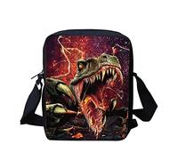 HUGS IDEA Sac messager tendance, petit sac à bandoulière pour voyage, école, unisexe, garçons et filles, Dinosaure T-rex., Taille unique