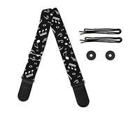 HUGS IDEA Sangle de guitare réglable de 84 à 142 cm pour guitare électrique et acoustique, basse, tournesol, papillon, Halloween, tribal, Note de musique.