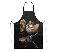 HUGS IDEA Tablier de cuisine amusant en 3D avec un col réglable et une poche centrale visible avec de longues cravates pour femme | homme | chef | printemps/été (91,4 x 67,8 cm)