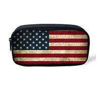 HUGS IDEA Trousse à crayons avec fermeture éclair Motif drapeau américain