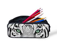 HUGS IDEA Trousse à crayons avec imprimé tigre - Grande capacité - Pour enfants et femmes