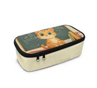 HUGS IDEA Trousse à crayons légère avec plusieurs compartiments pour l'école, Chat de dessin animé., Taille unique, Cartable