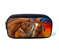 HUGS IDEA Trousse à crayons motif cheval - Durable - Trousse à maquillage