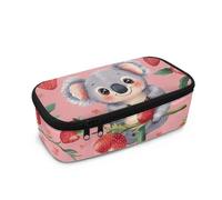 HUGS IDEA Trousse à crayons pour filles, étudiants, enfants, grande capacité, multi-compartiments, Adorable koala fraise, Taille unique, Cartable