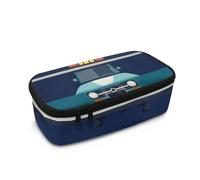 HUGS IDEA Trousse à crayons pour garçons de grande capacité avec plusieurs compartiments pour l'école, Imprimé voiture de police, Taille unique, Cartable