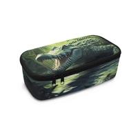 HUGS IDEA Trousse à crayons pour garçons de grande capacité avec trousse à crayons multi-compartiments, Crocodile forestier, Taille unique, Cartable