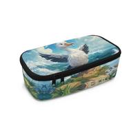 HUGS IDEA Trousse à crayons pour garçons de grande capacité avec trousse à crayons multi-compartiments, Mouette, Taille unique, Cartable