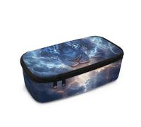 HUGS IDEA Trousse à crayons pour garçons de grande capacité avec trousse à crayons multi-compartiments, Lightning Tiger, Taille unique, Cartable