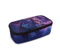 HUGS IDEA Trousse à crayons pour garçons de grande capacité avec trousse à crayons multi-compartiments, Galaxy Tiger, Taille unique, Cartable