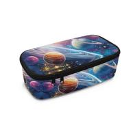 HUGS IDEA Trousse à crayons pour garçons et enfants, grande capacité, multi-compartiments, Planètes spatiales., Taille unique, Cartable