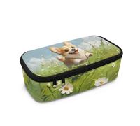 HUGS IDEA Trousse mignonne pour filles avec compartiment en maille pour l'école, Adorable corgi., Taille unique, Cartable
