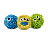 HugSmart Pet - Lot de 3 balles couinantes en Peluche pour Chiens de Petite et Moyenne Race, sans Rembourrage, rapporter et rapporter - Jouets couineurs pour Chiens agressifs - Conçu au Canada