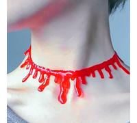 Hugsweet Collier Dégoûtant de Sang,Collier Vampire Rouge Effrayant Avec Pendentifs Gouttes De Sang | Accessoire Festif Cosplay Événements Thématiques Carnaval