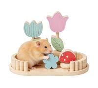 Hugsweet Jouets De Lapins | Accessoires pour Animaux De Compagnie sur Le Thème du Jardin,Jouets À Mâcher en Bois pour Lapins avec 3 Bâtons À Mâcher Dentaires,pour Gerbilles, Écureuils, Chinchillas et