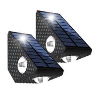 Hugsweet Lumières Murales Solaires Extérieures Imperméables,2 Pièces Appliques Décoratives | Lumière Solaire pour Clôture,Pour Maison Extérieur Garage Terrasse Porche Cour Arrière Et Clôture