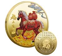 Hugsweet Pièce Cheval Nouvel an 2026 | Pièce Collection,Souvenir de Nouvel an Chinois 2026 pour Décoration Maison Cadeau pour Adulte et Enfant