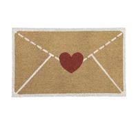 Hugsweet Tapis d'extérieur pour la Saint-Valentin - Paillasson en forme de cœur avec enveloppe, tapis de sol de bienvenue d'amour rouge, tapis de sol extérieur et intérieur, décoration de vacances
