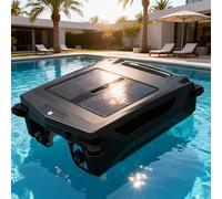 HUGUQING Robot De Nettoyage De Piscine à énergie Solaire, Aspirateur De Piscine sans Fil avec Filtre 400 μm, Portable, Auto-stationnement, Fonction De Rappel De Panne, étanche Ipx7