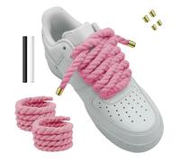Hugwish 1 Paires Lacets corde pour air force 1, rope laces 8mm et 140cm avec coton premium, gros lacets pour sneakers baskets (1, Rose)
