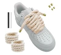 Hugwish 1 Paires Lacets corde pour air force 1, rope laces 8mm et 140cm avec coton premium, gros lacets pour sneakers baskets (1, Beige)