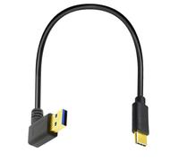 HUHANGGod Câble court USB 3.0 A vers USB C, rectangle à 90 degrés type C 5 Gbps Câble de charge rapide et de synchronisation des données compatible avec ordinateur portable, PC, tablette, téléphone et