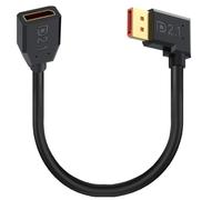 HUHANGGod Câble d'extension DisplayPort DP mâle vers femelle coudé à 90 ° - Câble d'extension Ultra HD - Display Port 2.1 version - Câble d'extension prend en charge 16 K @ 60 Hz, 8 K @ 60 Hz, 15 cm