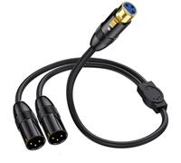 HUHANGGod Câble répartiteur XLR en Y, 3 broches XLR 1 femelle vers 2 mâles, câble audio XLR femelle vers double XLR mâle pour enregistrement audio professionnel, boîtier répartiteur XLR (1 femelle