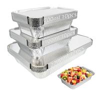 Huhemy Barquette Aluminium 32 Pièces - 2200ml/1100ml/700ml Avec Couvercle - Pour Barbecue, Cuisiner, Griller, Cuire, Rôtir