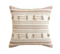 HUHJYUGE Coussin Décoratif avec Motif Rayé Et Géométrique pour Canapé, Lit, Chaise, Salon Et Chambre, Housse Carrée Élégante, Amovible Et Lavable, Style Chic Et Moderne