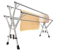 HUHJYUGE Étendage Linge Télescopique en Acier Inoxydable, Séchoir À Linge Pliable Extensible Réglable, Portant À Linge Robuste Rétractable, Compact Étendage Linge, pour Intérieur Extérieur