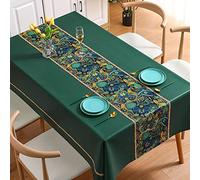 HUHJYUGE Nappes Anti Taches Rectangulaires 140x220cm, Couverture de Table Imperméable, Nappe en Toile Ciree Anti-Graisse, Vêtements de Table Infroissable, pour Salle Manger, Pique-Nique
