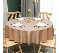 HUHJYUGE Nappes pour Table Ronde 160cm, Nappe de Table Exterieur Imperméable, Toile Ciree Anti-Graisse, Vêtements de Table Résistant Aux Rayures, pour Salle à Manger, Restaurant