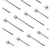 HUHOLE Lot de 25 crochets pour panneau perforé de 25,4 cm, pour panneau perforé de 6,35 mm, crochets utilitaires noirs pour organiseur de garage, accessoires robustes