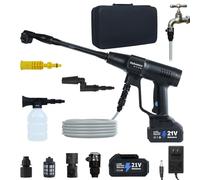 Huhomco Nettoyeur Haute Pression sans Fil à Batterie 1450 PSI/100 Bars avec 2 Batteries de 4000 mAh, Nettoyeur Haute Pression Portable pour Le Nettoyage de la Voiture