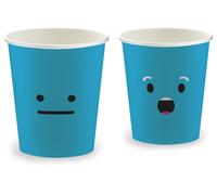 Huhtamaki Gobelet en carton 15 cl Emoticons - Pourboissons froides et chaudes - Coloris assortis - Lot de 100