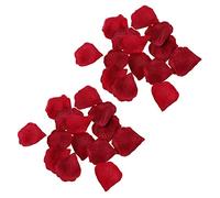 Huhudyy Lot de 600 pétales de rose en tissu pour décoration de mariage Rouge