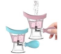 Huhudyy Outil de nettoyage des yeux manuel à pression d'air en 2 pièces, gobelet de bain pour les yeux en silicone, rinçage des yeux