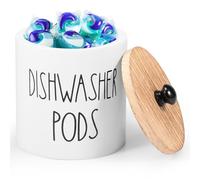 HuhWafee Boîte de rangement pour poudre à lessive en bois - capacité - 12 × 12 × 13 cm - Boîte à lessive avec couvercle - Boîte à lessive pour buanderie, cuisine, salle de bain (blanc)