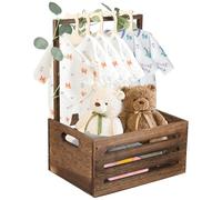 HuhWafee Boîte en bois pratique pour baby shower, armoire avec poignée, panier décoratif polyvalent pour garçons et filles, neuf