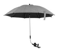 HuhWafee Ombrelle Poussette Universelle Anti UV 50+ Parasol Poussette Bébé 75CM/82CM Parapluie Chaise avec Pince Réglable et Bras Réglable pour Extérieur Plage Jardin (Gris, 75CM)
