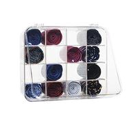 HUHYNN Organisateur de cravates, boîte de rangement transparente en acrylique pour 16 cravates, boîte de rangement pour hommes (transparent)
