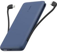 Hui-Batterie Externe Boostcharge Plus 10k (10,000 Mah Avec Câbles Lightning Et Usb-C Mfi Intégrés,Port De Recharge Usb-C,Bleu)