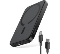Hui-Batterie Externe Magsafe,Power Bank Magnétique Sans Fil 6000mah,Pd 20w Usb C Chargeur Portable,Magsafe Batterie Pour Iphone 15/14/13/12 Série,Noir
