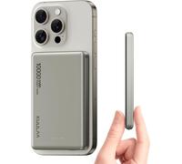 Hui-Batterie Externe,Mini Power Bank Magnétique Sans Fil 10000mah 20w Power Bank Induction Usb C Charge Rapide Pd 3.0 Compatible Avec Iphone 15 14 Plus Pro Max Iphone 13 12 Coque (Natural Titanium)