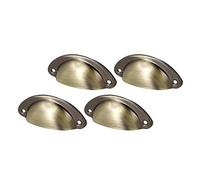 HUI JIN Lot de 4 Boutons de tiroir en Forme de Demi-Lune Bronze